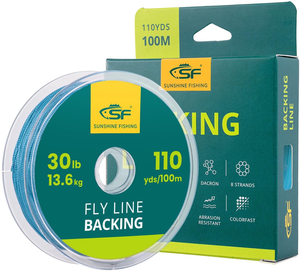 SF Gevlochten Vliegvislijn Trout Backinglijn 13kg 100m/108yds Blauw - ShopVlot