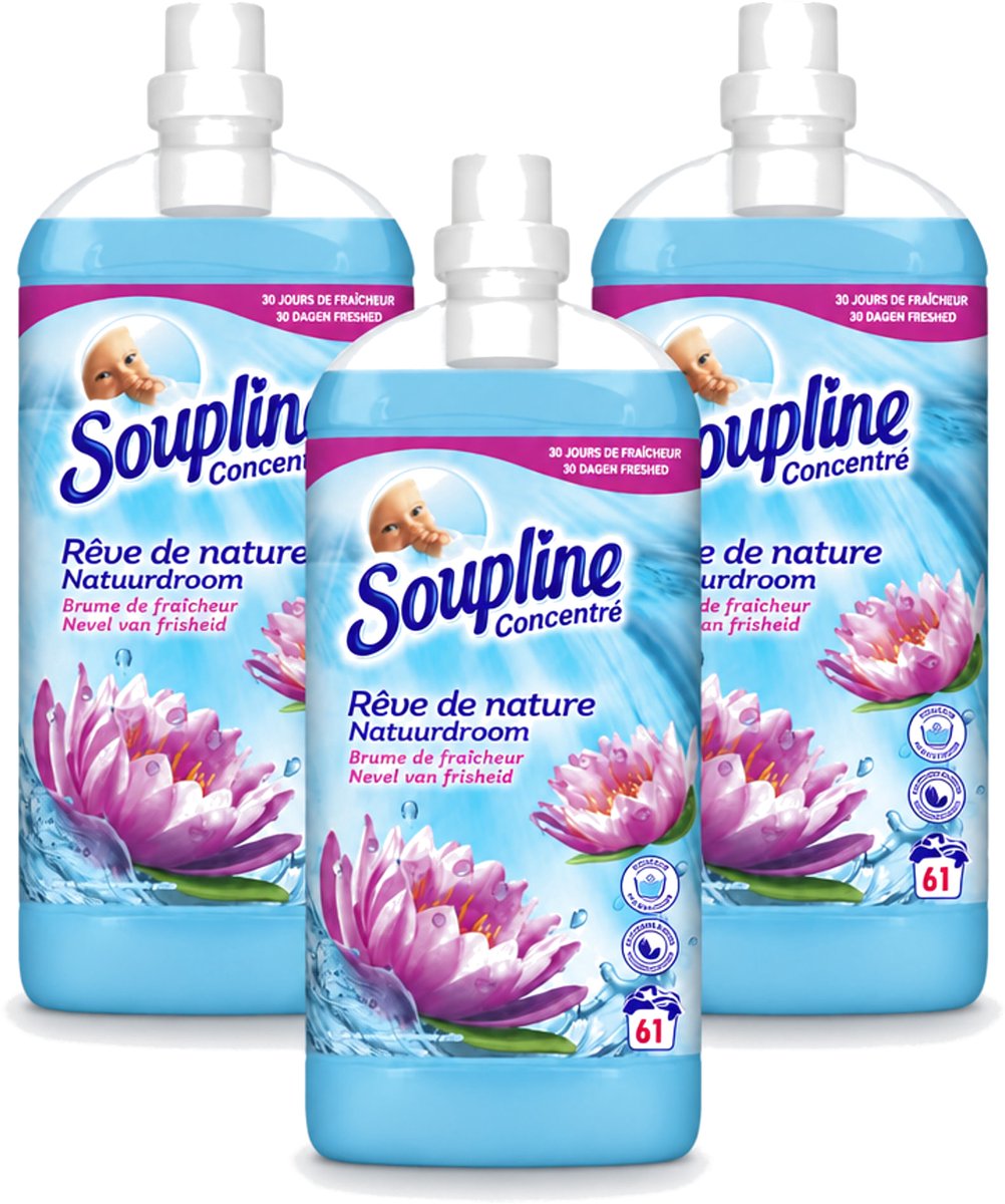 3 x Soupline – Wasverzachter – Nevel van Frisheid – 1,35 L - Voordeelverpakking - 3 stuks