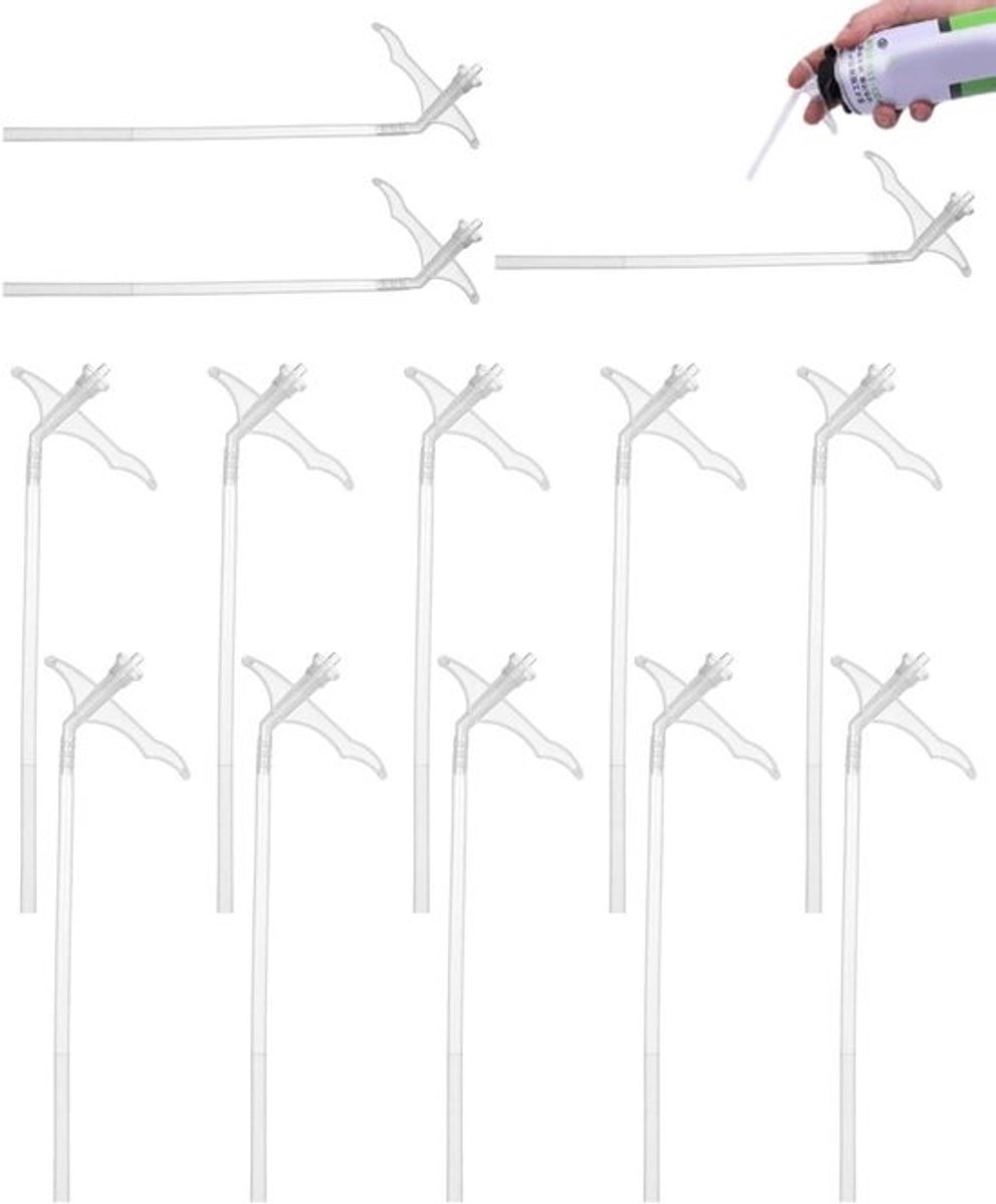 Set schuimsproeiers - Reservebuizen voor schuim - Voor lijm aanbrengen - 13 stuks inhoud - 21x16x2 cm - Wit