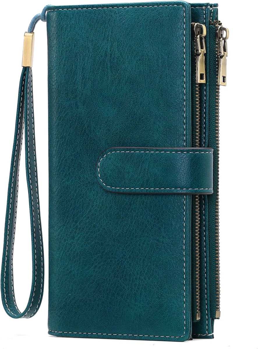 GOIACII Women Wallet, RFID Blocking, Large Capacity, Leather Women's Wallet with Multiple Card Slots and Zipper - ShopVlot