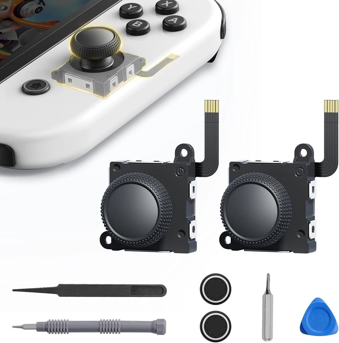 JINGDU Joystick Replacement Kit Compatible with Switch, Hall-Effect Joystick Compatible with Switch NS/Switch - ShopVlot