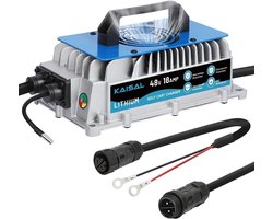 KAISAL 58.4V 18A Lithium Battery Charger, 48V (51.2V) LiFePO4 Battery Charger, IP67 Waterproof, 48V Lithium Battery - ShopVlot