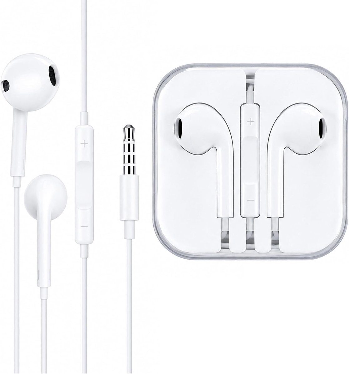 Hoofdtelefoon 3,5 mm jack met microfoon en afstandsbediening met volumeregeling, bekabelde hoofdtelefoon 3,5 mm jack - ShopVlot