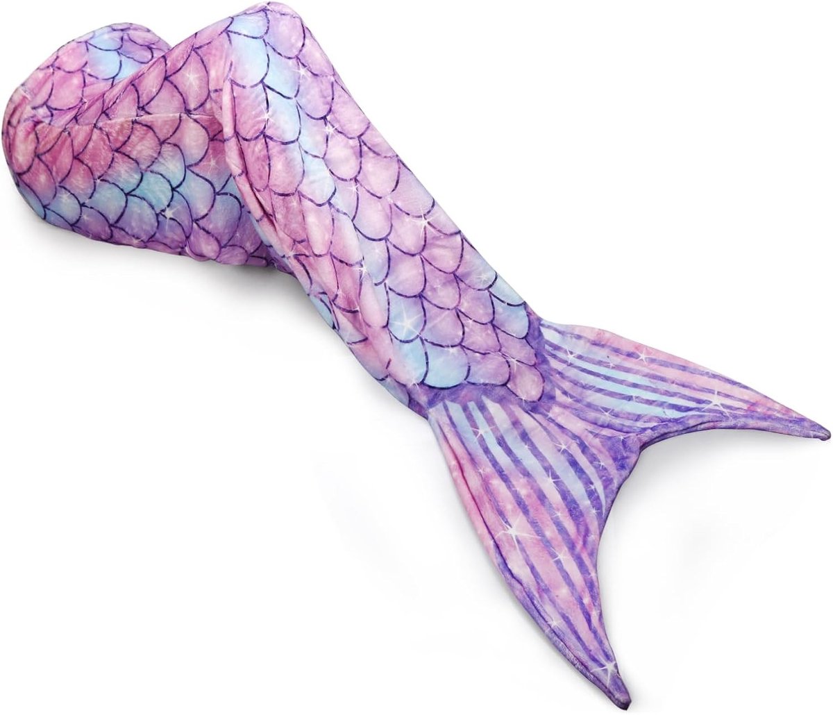 Mermaid deken voor meisjes en kinderen, zachte flanellen slaapzak in zeemeerminstaart, 140 x 47 cm, knuffeldeken voor alle seizoenen, perfect als verjaardagscadeau en voor gezellige avonden