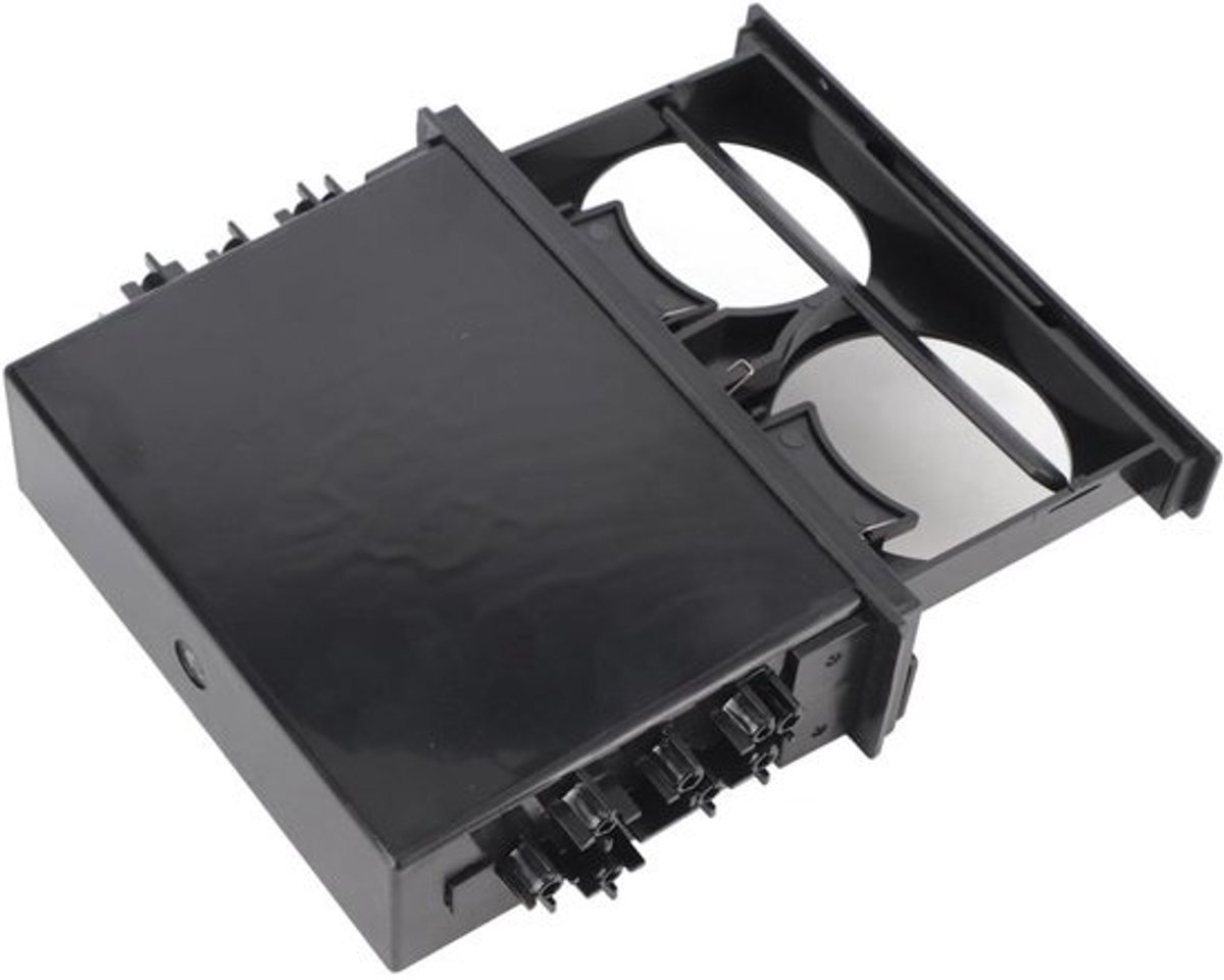 Opbergruimte voor autoradio - Dashboardorganizer - Voor opbergen in het auto-interieur - Ingebouwde bekerhouder - 173x48mm - Zwart