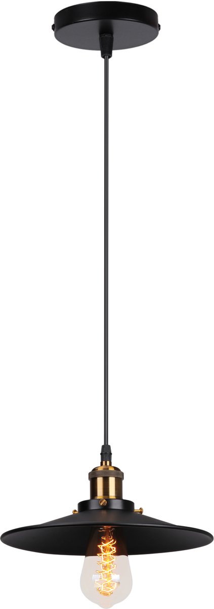 Industriële Hanglamp Slaapkamer E27 Kroonluchter Retro 22cm Plafondlamp voor Woonkamer Zwart