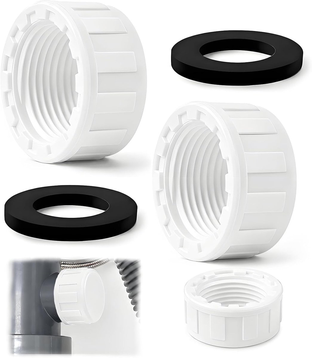 2 stuks G1 pvc-schroefdraaddoppen, blindstoppen 2,54 cm met rubberen afdichting - ShopVlot