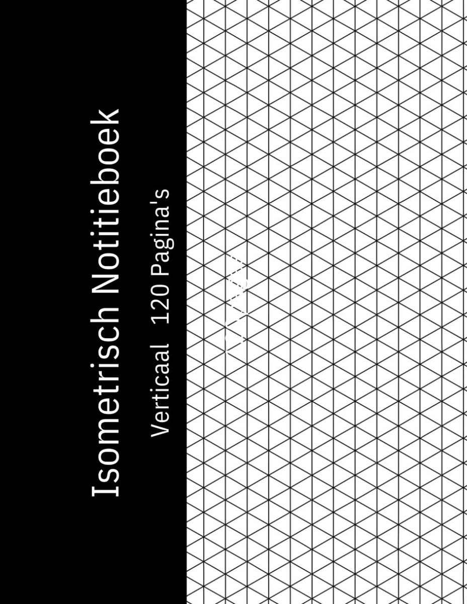 Isometrisch Notitieboek Verticaal: Isometrisch Ruitjespapier voor 3D Tekenen, Geometrie, Architectuur en Ontwerp, 120 - ShopVlot