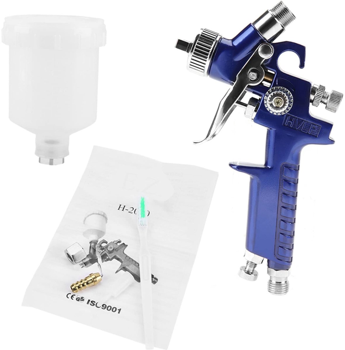 H-2000A Spuitpistool 0.8/1.0mm Nozzle 125ml Mini Pneumatisch Spuitpistool Voor Autolak Reparatie (H-2000A 1.0mm) - ShopVlot