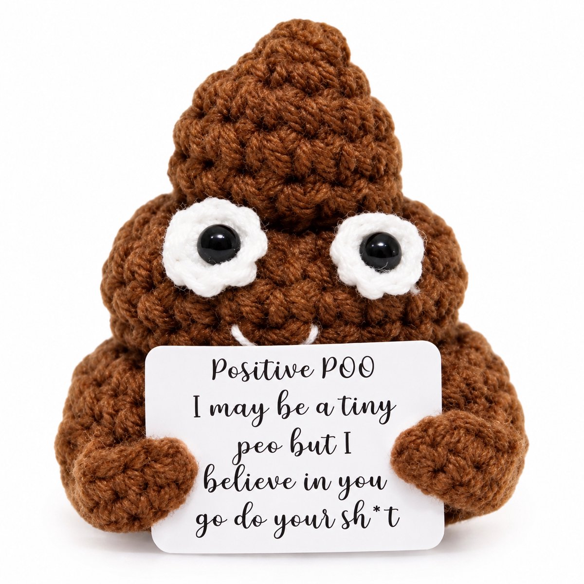 Nina’s Giftshop® Positive Poo – Positieve Drol – Grappig Cadeau – Handgemaakt Cadeau – Motivatie Cadeau – Opkikker Cadeautje – Succes Cadeau – Cadeau voor Man & Vrouw – Geschenkzakje
