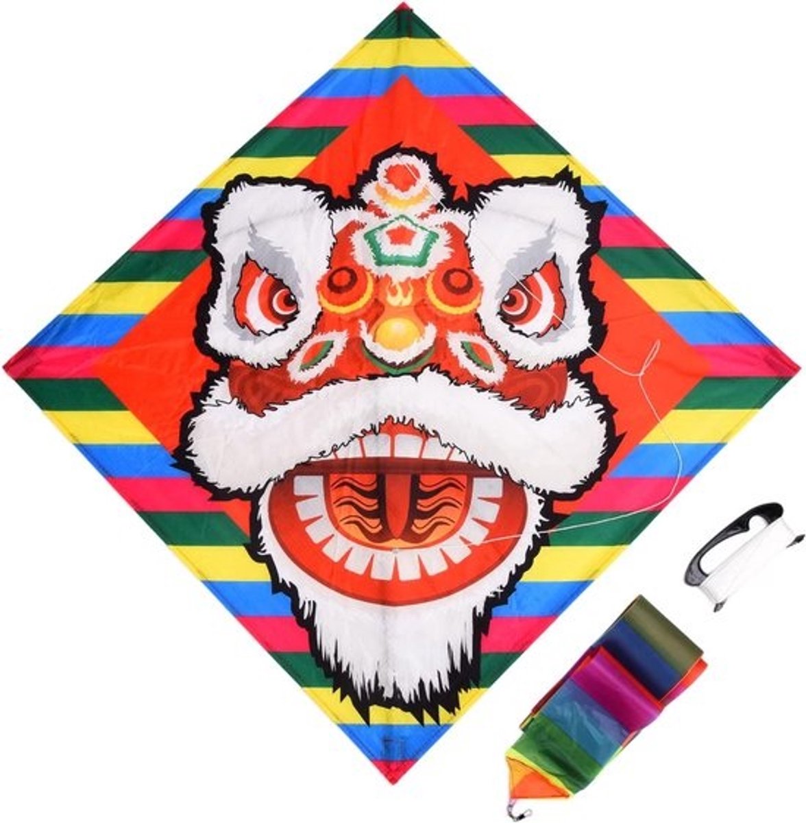Dierenvlieger - Vlieger voor buiten - Familieplezier - Eenvoudig te vliegen - 98x98 cm - Multicolor