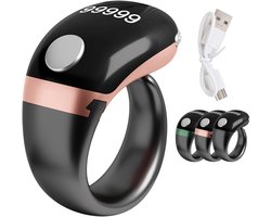 Digitale Ring Teller - LCD Display - Type-C Oplaadbaar - 75 mAh - Zelfvergrendelend - Verstelbare Vingerteller - Met Tijd & Datum - Voor Sport, Breien, Haken & Voorraadbeheer - Roze