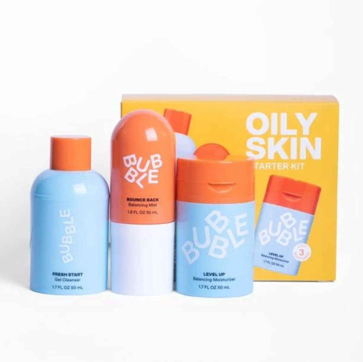 Bubble Skincare 3-Step Balancing Bundle – Skincare Set voor Normale, Vette & Gecombineerde Huid