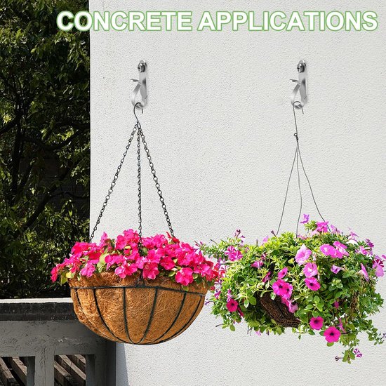 Set of 20 String Lights Hooks Scratch-Resistant Thickened Stainless Steel Hooks Screw Hooks Used for Flower Baskets - ShopVlot — afbeelding 4