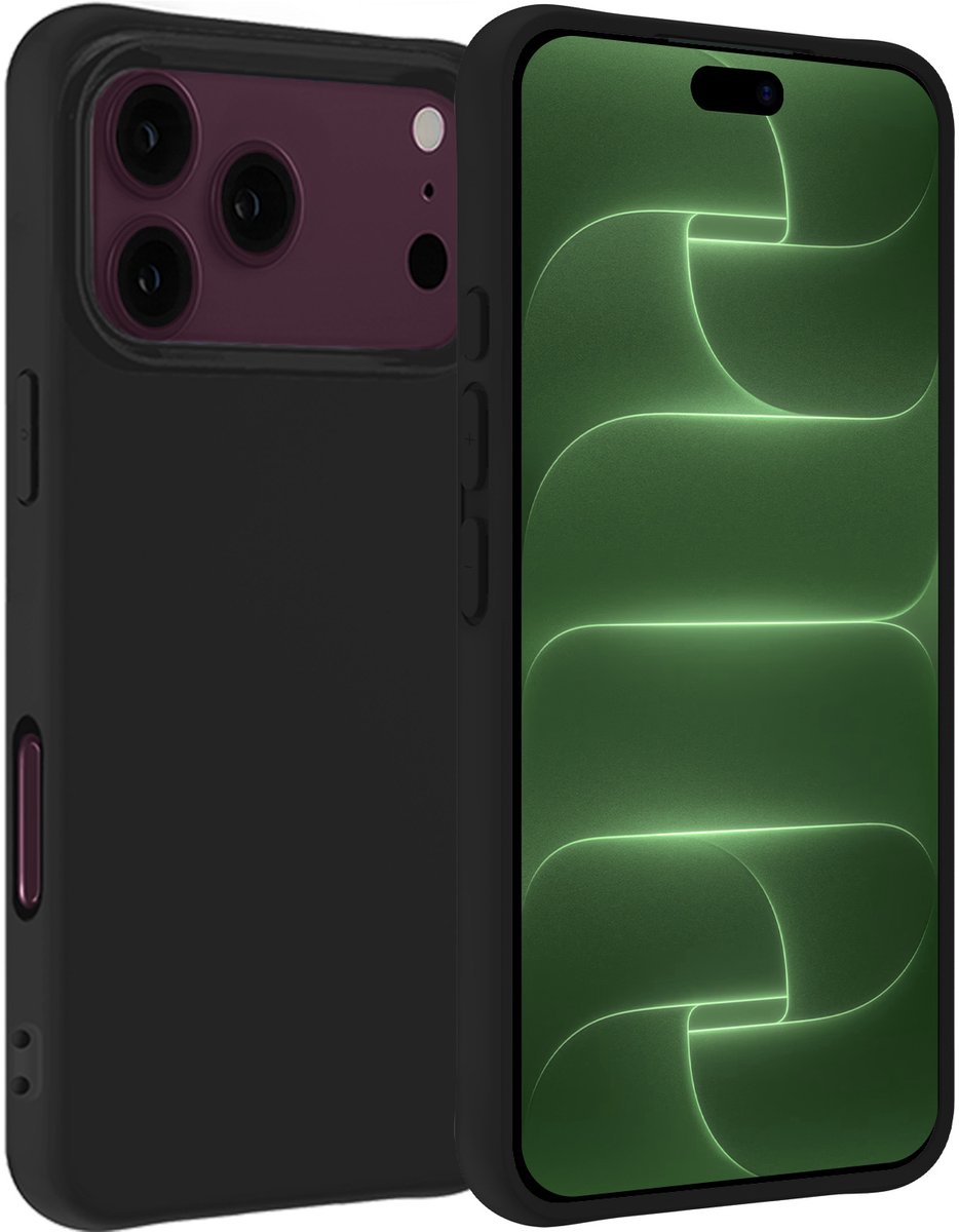 Hoesje Geschikt voor Apple iPhone 18 Pro Max - Sterk & Shockproof - Hoes Cover - Siliconen Case - Zwart