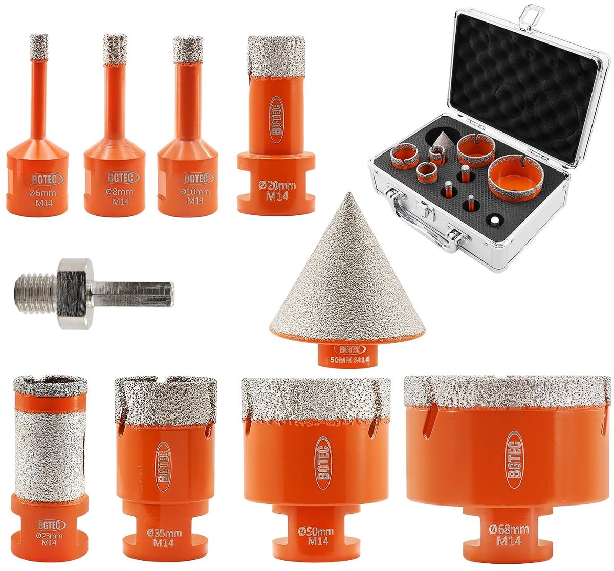 Boorgereedschap set - 10-delig - Diamant tegelboor - Voor keramische tegels en natuursteen - ShopVlot