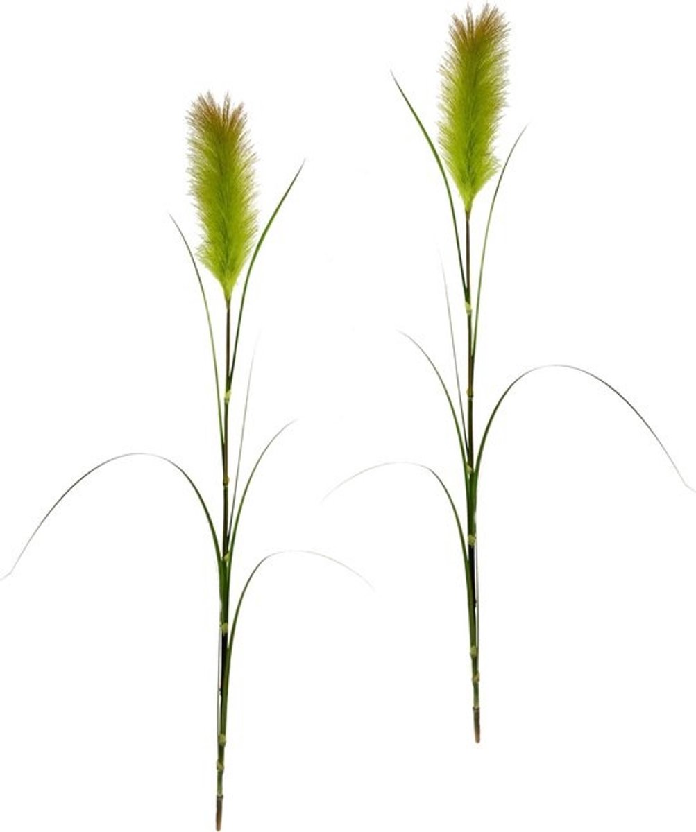 Kunstgrasset - Decoratief gras - Voor woninginrichting - Natuurlijke uitstraling - 125 cm hoog - Groen