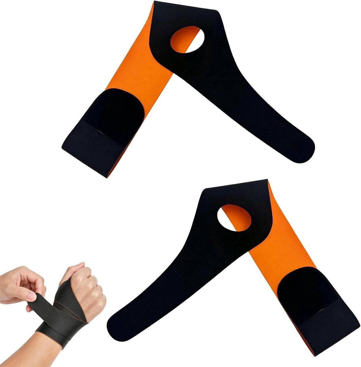 Ultrathin Polsbanden Set van 2 - Verstelbare Polsondersteuning voor Fitness, Tennis en Werk - Ademend Elastisch Polsbescherming voor Dames en Heren, Zwart