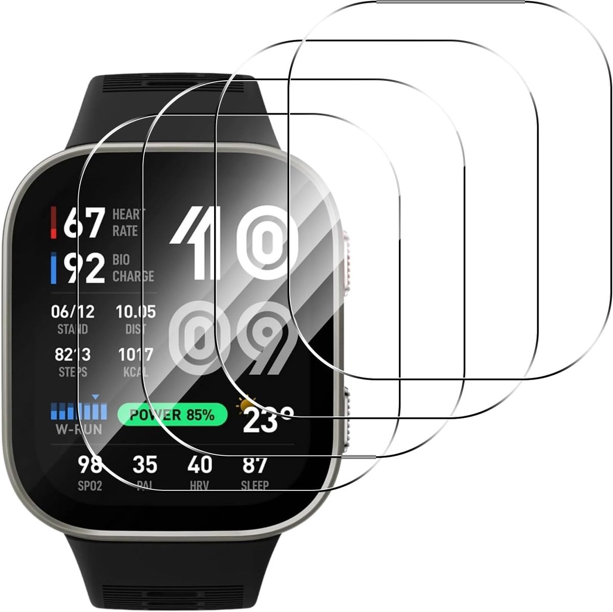 Screen protector 50 mm - beschermfolie - anti-kras, anti-vet, anti-bubbels - voor Amafit Bip Max - ShopVlot