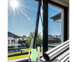 DARUITE Spiegelfolie voor ramen, anti-uv, met spiegeleffect, warmteregulering, privacy raamfolie, geschikt voor thuis - ShopVlot