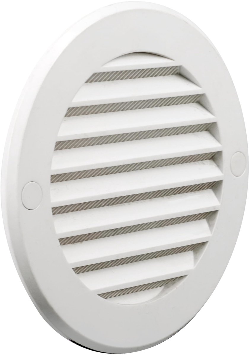 Ventilatierooster, rond, kunststof, insectenbescherming, ventilatierooster, verschillende maten en kleuren, diameter - ShopVlot