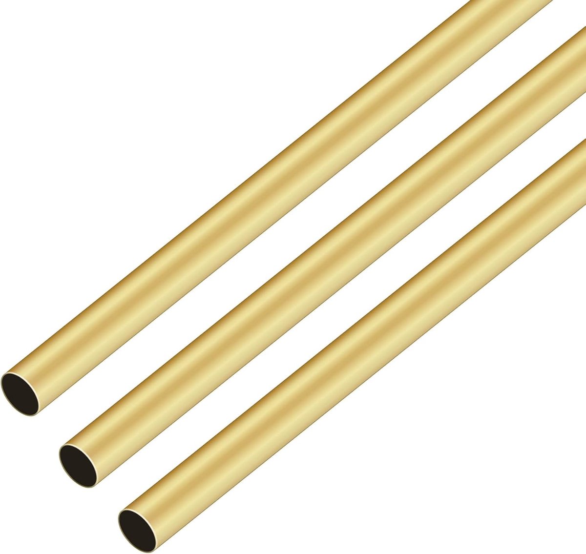 3pcs Brass Tubes, 300mm Length, 8mm Outer Diameter, 0.2mm Wall Thickness, Metal, Seamless Round Tubes for Home - ShopVlot