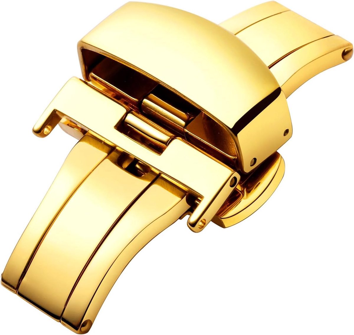 Watch Folding Clasp for Stainless Steel Watch Bands Polishing Replacement in Gold, Rose Gold, Silver, Black-12mm - ShopVlot