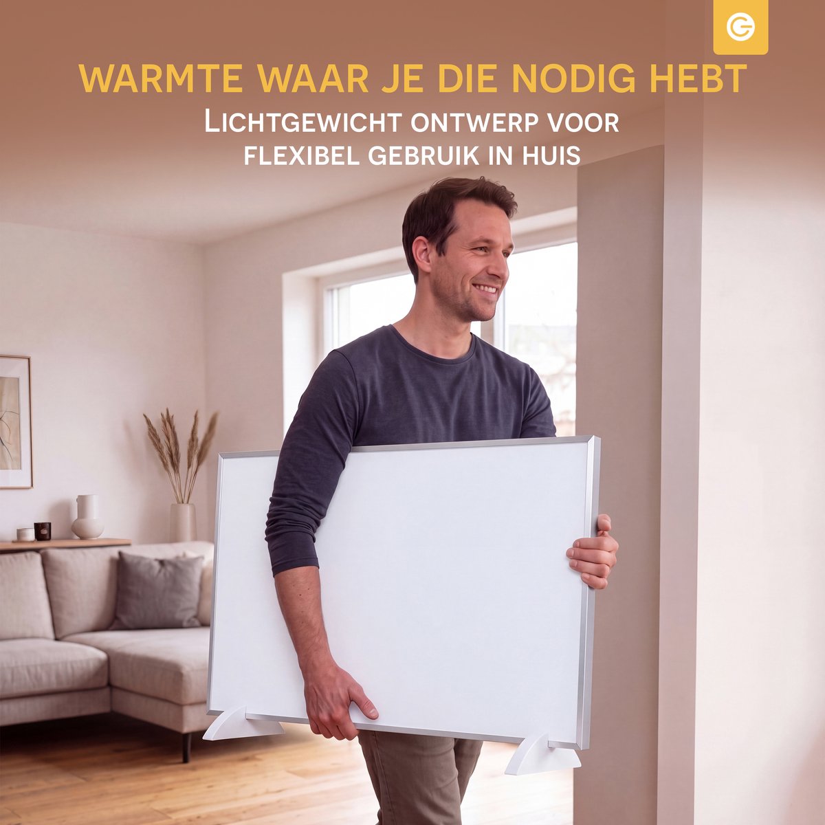 Silvergear Infrarood Verwarmingspaneel 720W - Elektrische Kachel met Thermostaat - WiFi & App - Vrijstaand & Wandmontage - Tot 20 m² - Wit – foto 2