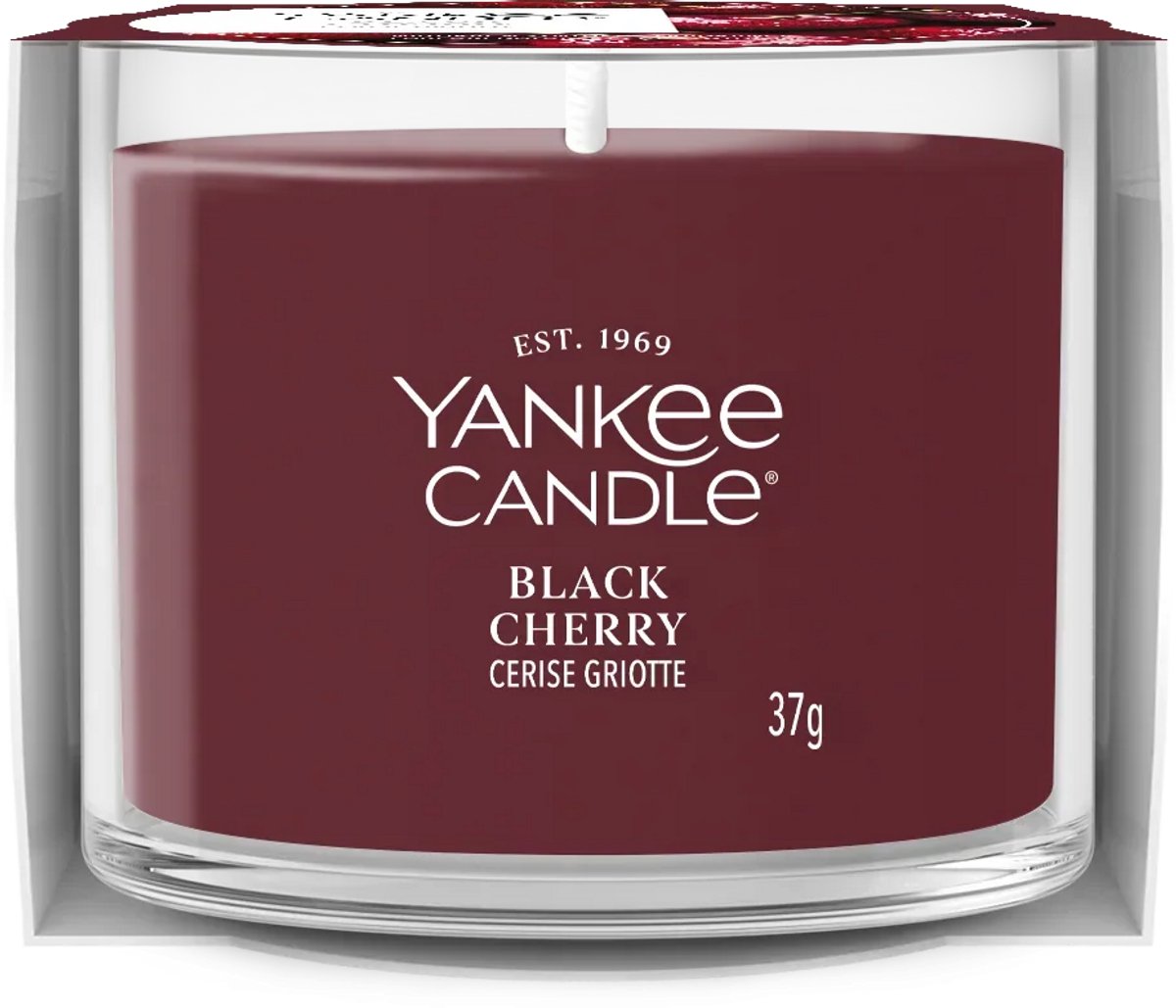 Yankee Candle Black Cherry - Mini Filled Votive - 10 branduren Rood