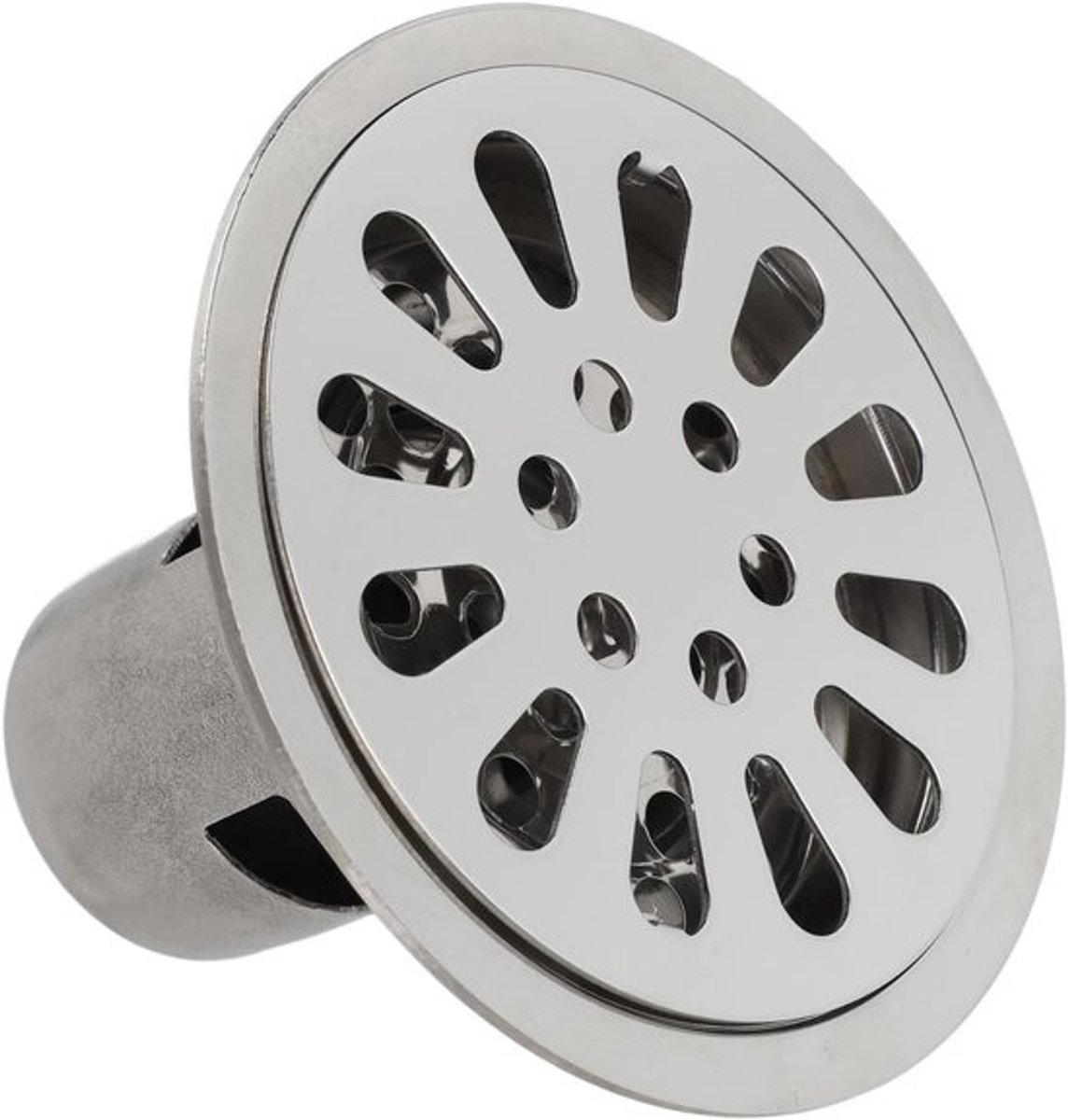 Afvoerputje RVS - Douchegoot vloerput - Badkamerventilatie - Geurbestendig waterslot - 9 cm diep - Zilverkleurig