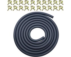6mm Fuel Hose Set 2.4 Meters Fuel Hose Black Oil Hose Diesel Hose with 20Pcs Hose Clamps for Lawn Mower Tractor Car - ShopVlot
