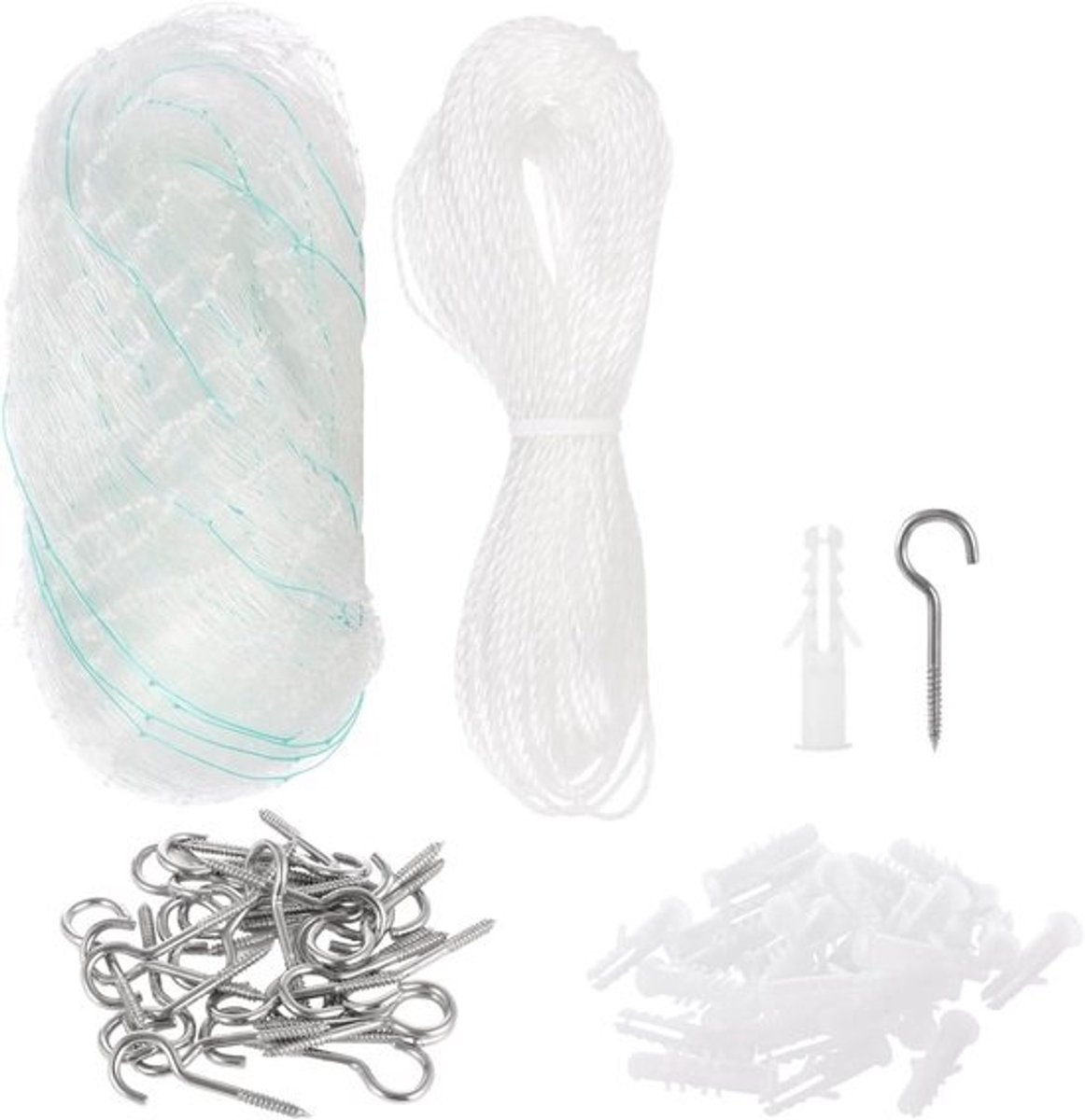 Huisdierveiligheidsnet - Balkonnet - Kattennet - Huisdieren beveiligen - Sterk nylon - Materiaal - 10 x 20 Ft - Wit
