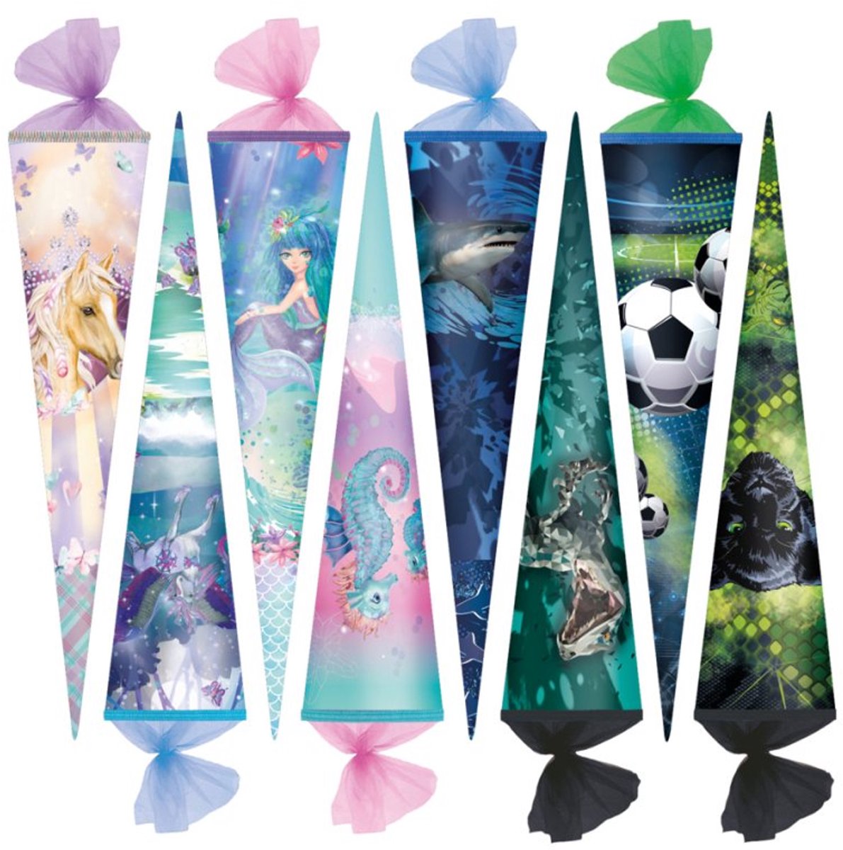 herlitz schoolzak rond, 700 mm, verschillende motieven, 8 stuks
