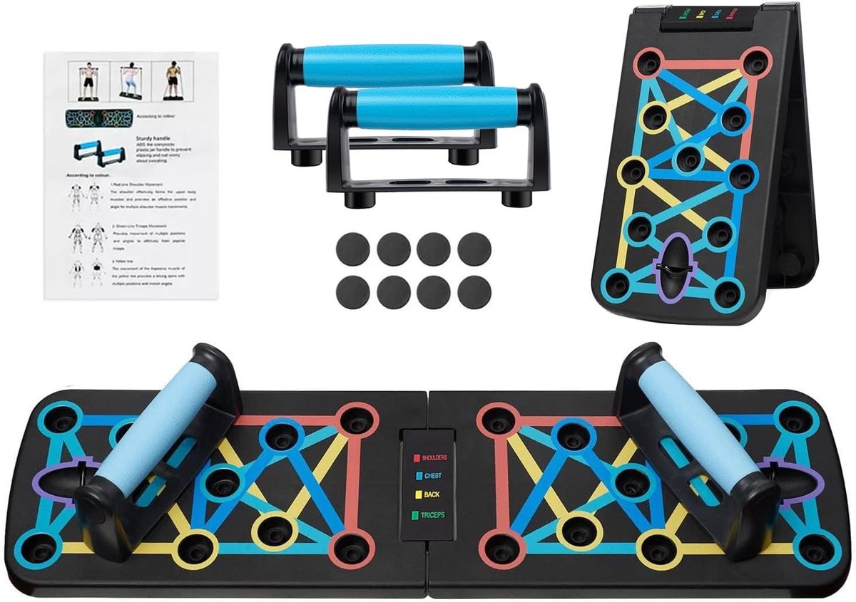 Vouwbaar 17-in-1 Push Up Board - Draagbare Thuis Trainer voor Krachttraining en Fitness
