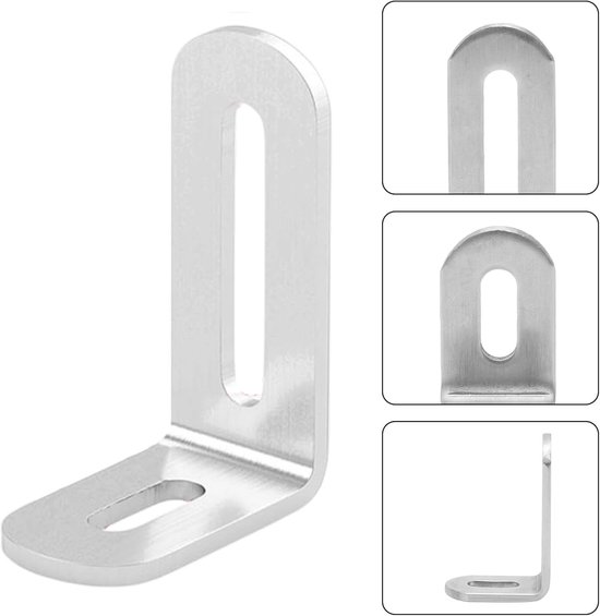 20 Stuks Verstelbare L-vormige Hoekverbinders van RVS, 30 x 50 x 19 mm, Perfect voor Houten Meubels, 90 Graden Hoekverbinding, Duurzame Hoeksteunen en Montageaccessoires — afbeelding 4
