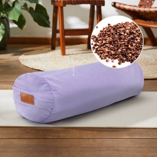 #DoYourYoga Cilindrisch yogakussen | 68 cm x 22 cm | Gevuld met biologische speltkaf of biologische boekweitdoppen (KBA) | Wasbare hoes | Yogakussen & meditatiekussen | Zafu-kussen voor Yin Yoga van #DoYourYoga — afbeelding 3
