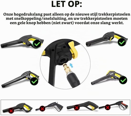 10 Meter Hoge Druk Wasmachine Vervangslang, Flexibele Kinkvrije Slang met Snap Plug en Snelle Koppeling, Geschikt voor Karcher K2 t/m K7 Series, Ideaal voor Jetwash en Tuinonderhoud — afbeelding 3