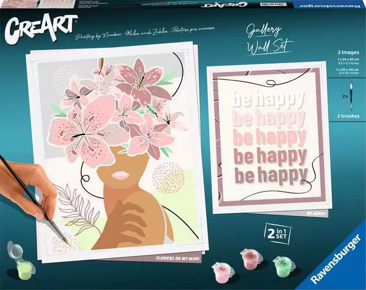 Ravensburger CreArt Gallery Multi-Pack – Schilderen op Nummer – 2 Schilderijen 30 x 40 & 24 x 30 cm – Vanaf 12 Jaar - Voor Volwassenen