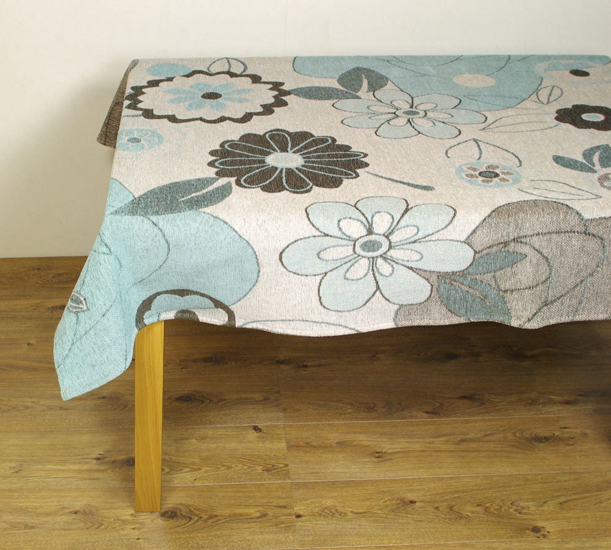 Tafelkleed Flower Power - Blauw - 130x190 cm - Bloemen - retro - vintage - jaren 70