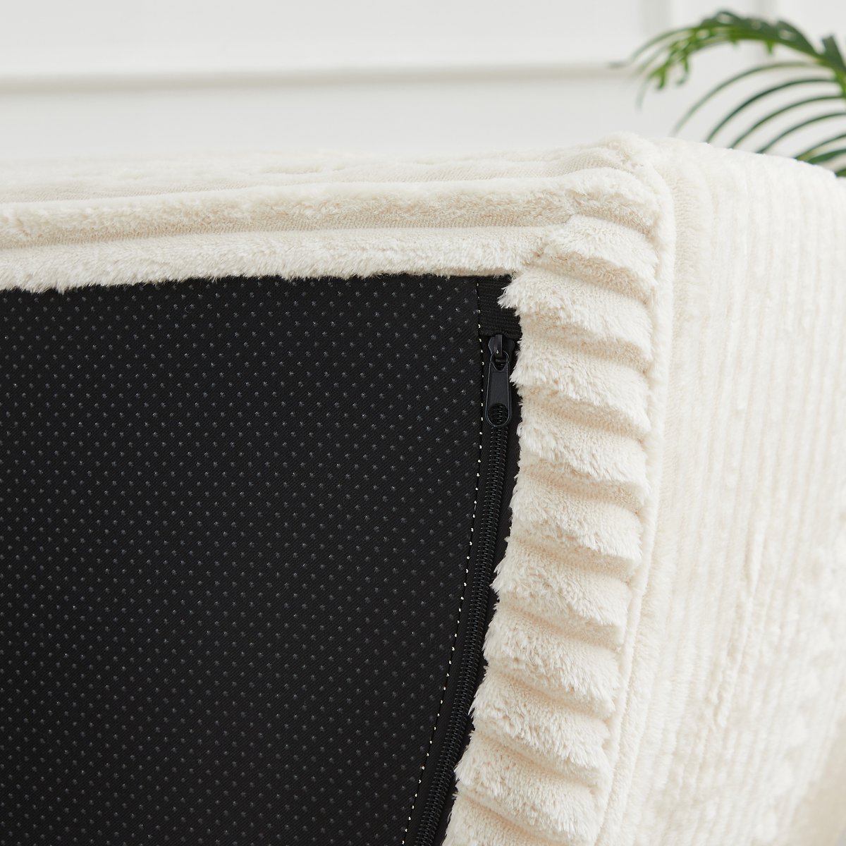 OKWISH Slaapbank 1 Zits - Vier Functies Met Ronde Dagbedstand - Voor Compacte Woonruimtes En Balkons - Ribfluweel - Beige