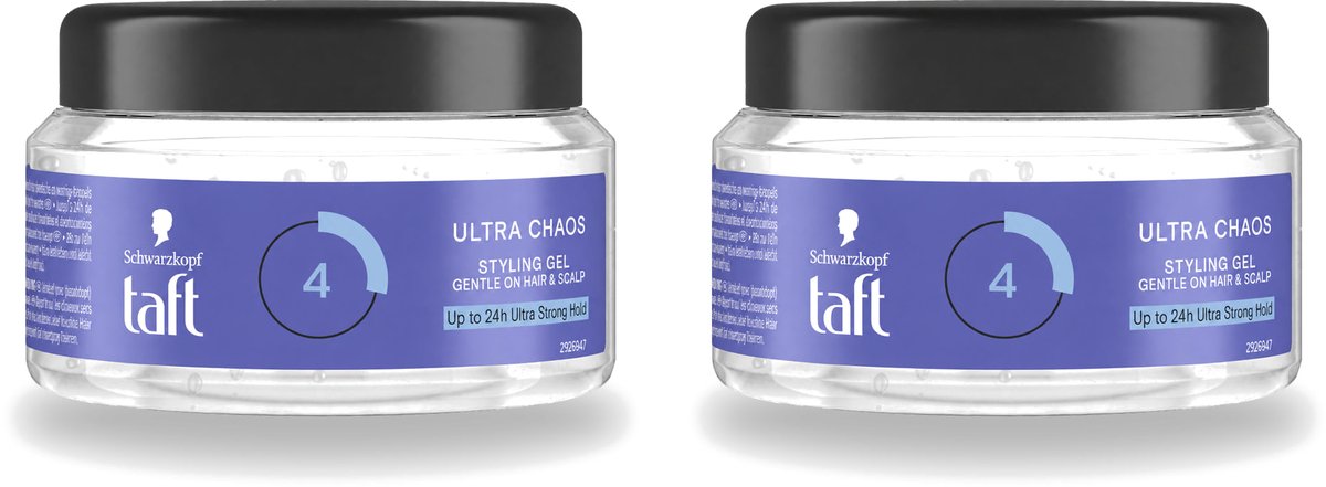 2 x Taft - Ultra Chaos 4 - Styling Gel - Creatieve fixatie - 250 ml - Voordeelverpakking - 2 stuks