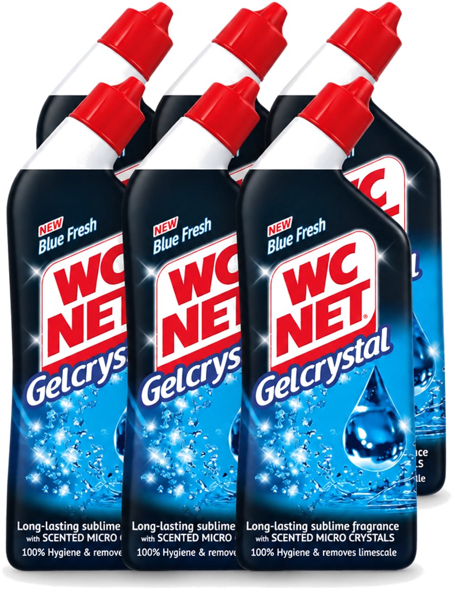 6 x WC-Net - Toiletreiniger - Gel - Blue Fresh - Anti-Kalk - 750 ml - Voordeelverpakking - 6 stuks