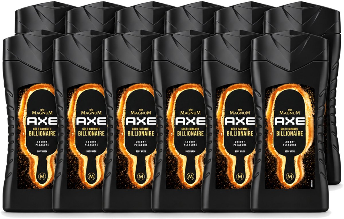 12 x Axe X Magnum - Douchegel - Gold Caramel Billionaire - 250 ml - Voordeelverpakking - 12 stuks