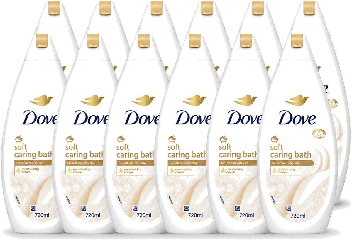 12 x Dove – Badcrème – Soft – 720 ml - Voordeelverpakking - 12 stuks