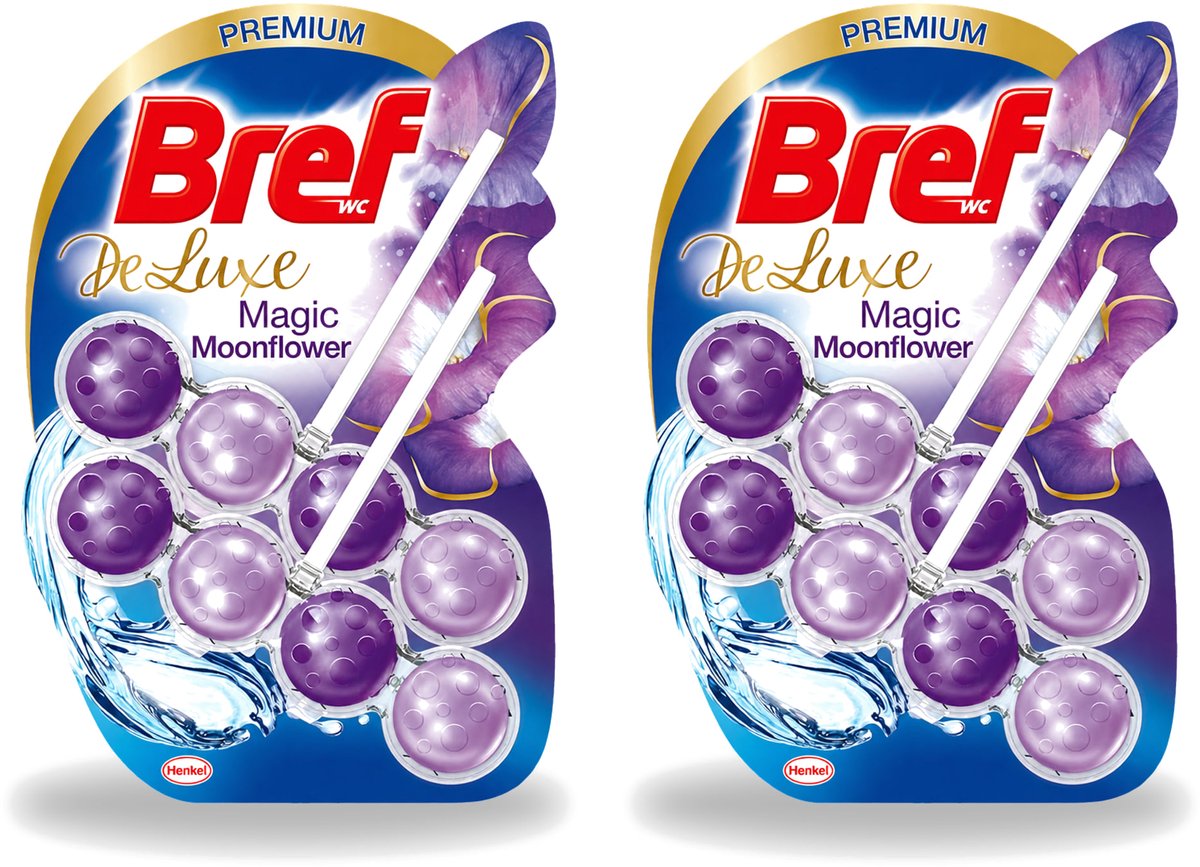 2 x Bref WC De Luxe - Toiletblok - Magic Moonflower - 2 Blokken - Voordeelverpakking - 2 stuks