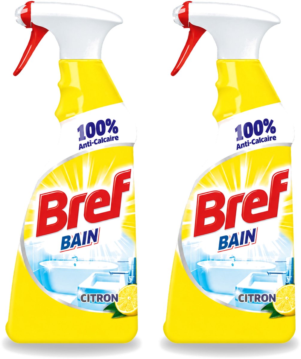 2 x Bref - Badkamerreiniger - Spray - Anti-Kalk - Citroen - 750 ml - Bulkverpakking - 2 stuks