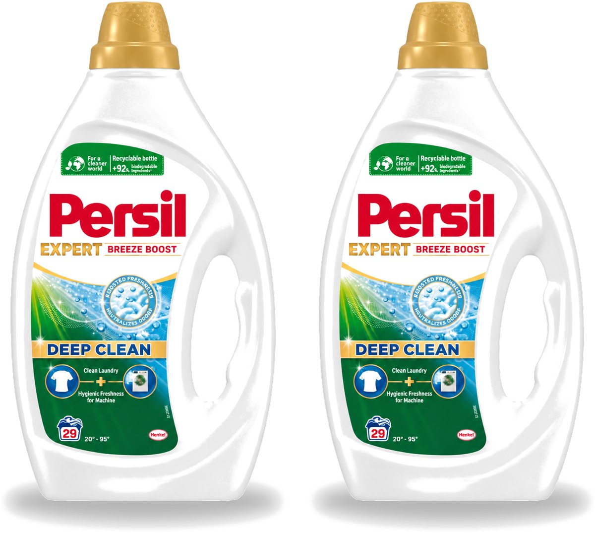 2 x Persil Expert - Vloeibaar Wasmiddel - Witte en Gekleurde Was - Breeze Boost - 29 Wasbeurten - Voordeelverpakking - 2 stuks