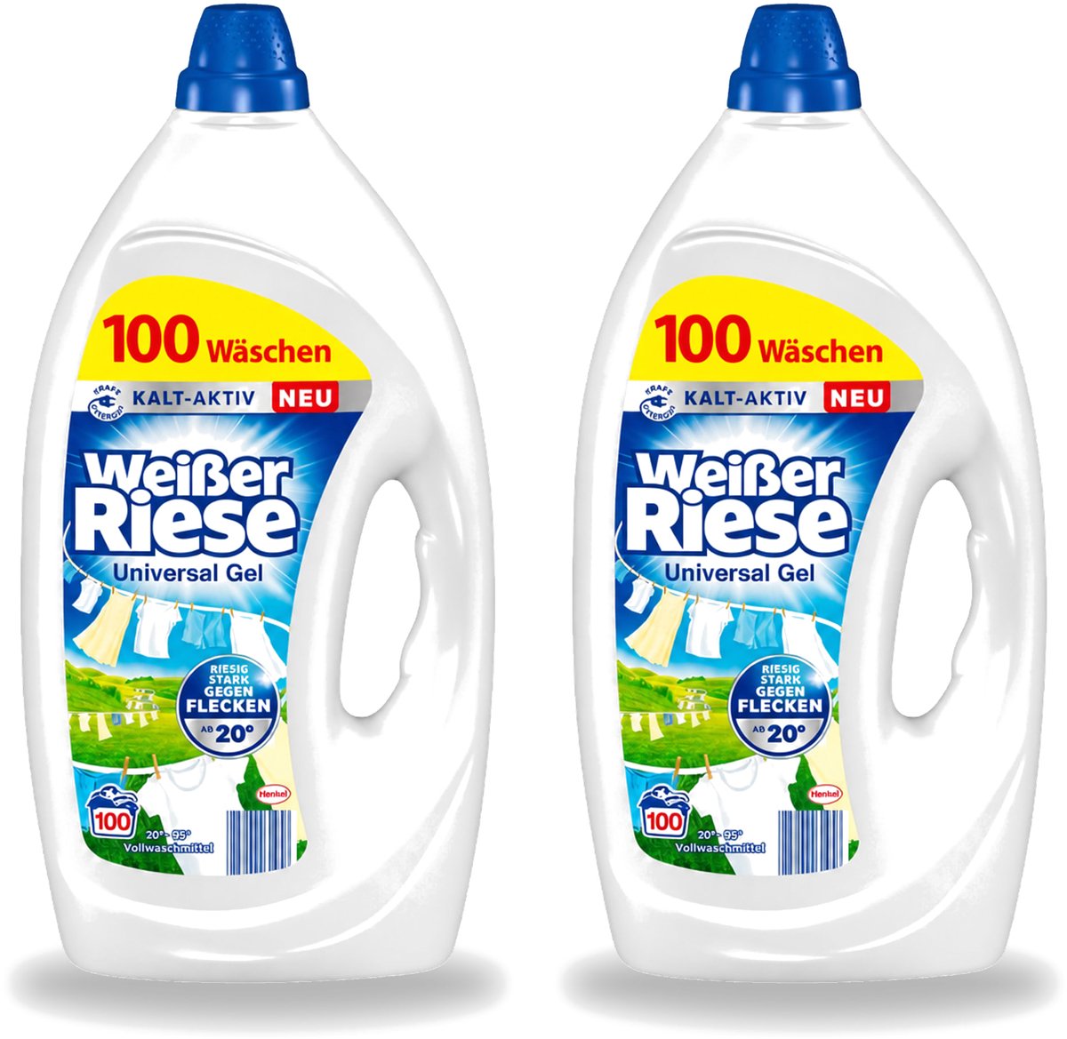 2 x Weißer Riese - Wasmiddel - Gel - Witte Was - 4.5L - 100 Wasbeurten - Voordeelverpakking - 2 stuks