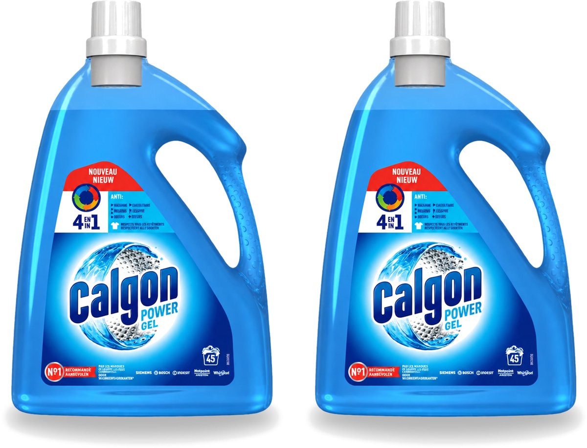2 x Calgon - Wasmachinereiniger - Gel - Tegen Kalkaanslag / Wasmiddelresten / Geuren - 2.25 L- 45 Wasbeurten - Voordeelverpakking - 2 stuks
