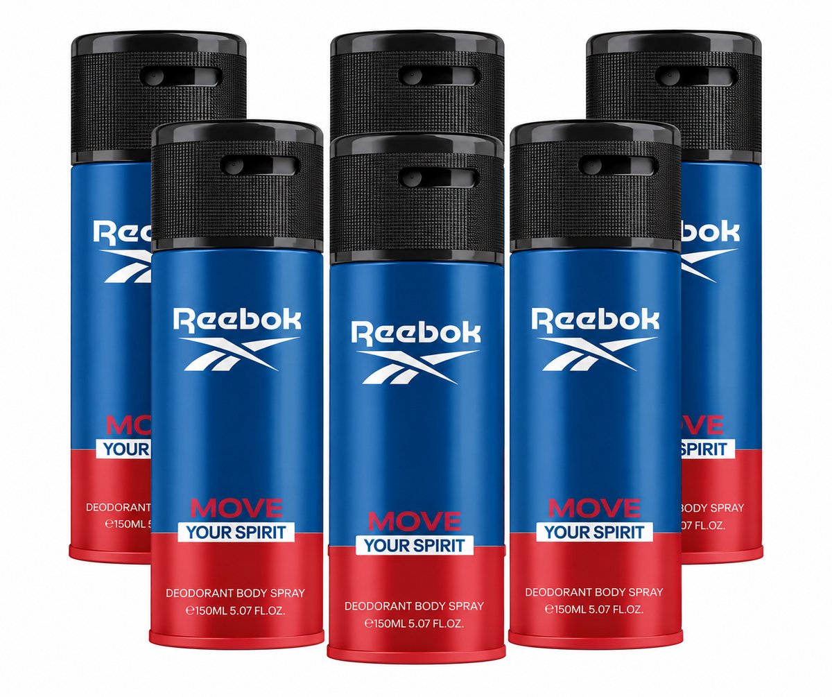 Reebok Move Your Spirit Deodorant Body Spray – 150 ml – 6 stuks
